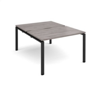 Adapt starter units back to back 1200mm x 1600mm - black frame and grey oak top