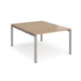 Adapt starter units back to back 1200mm x 1600mm - silver frame and beech top
