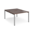 Adapt back to back desks 1200mm x 1600mm - silver frame and walnut top