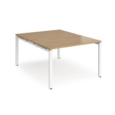 Adapt back to back desks 1200mm x 1600mm - white frame and oak top