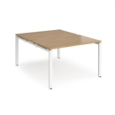 Adapt back to back desks 1200mm x 1600mm - white frame and oak top