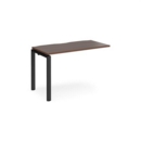 Adapt add on unit single 1200mm x 600mm - black frame and walnut top