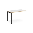 Adapt add on unit single 1200mm x 600mm - black frame and white top with oak edging