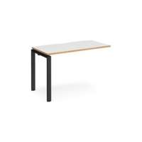 Adapt add on unit single 1200mm x 600mm - black frame and white top with oak edging