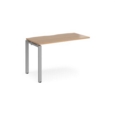 Adapt add on unit single 1200mm x 600mm - silver frame and beech top
