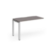 Adapt add on unit single 1200mm x 600mm - silver frame and grey oak top