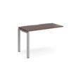 Adapt add on unit single 1200mm x 600mm - silver frame and walnut top