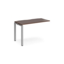 Adapt add on unit single 1200mm x 600mm - silver frame and walnut top