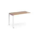 Adapt add on unit single 1200mm x 600mm - white frame and beech top