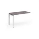 Adapt add on unit single 1200mm x 600mm - white frame and grey oak top