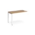 Adapt add on unit single 1200mm x 600mm - white frame and oak top