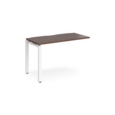 Adapt add on unit single 1200mm x 600mm - white frame and walnut top