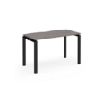 Adapt single desk 1200mm x 600mm - black frame and grey oak top