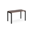 Adapt single desk 1200mm x 600mm - black frame and walnut top