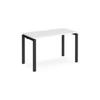 Adapt single desk 1200mm x 600mm - black frame and white top