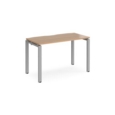 Adapt single desk 1200mm x 600mm - silver frame and beech top