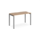 Adapt single desk 1200mm x 600mm - silver frame and beech top
