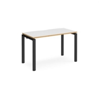 Adapt starter unit single 1200mm x 600mm - black frame and white top with oak edging