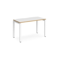 Adapt starter unit single 1200mm x 600mm - white frame and white top with oak edging
