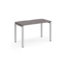 Adapt single desk 1200mm x 600mm - silver frame and grey oak top
