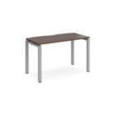 Adapt single desk 1200mm x 600mm - silver frame and walnut top