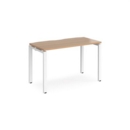 Adapt single desk 1200mm x 600mm - white frame and beech top