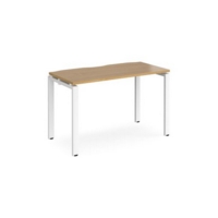Adapt single desk 1200mm x 600mm - white frame and oak top