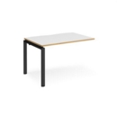 Adapt add on unit single 1200mm x 800mm - black frame and white top with oak edging