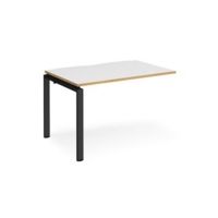 Adapt add on unit single 1200mm x 800mm - black frame and white top with oak edging
