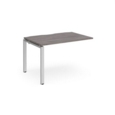Adapt add on unit single 1200mm x 800mm - silver frame and grey oak top