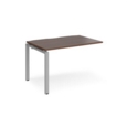 Adapt add on unit single 1200mm x 800mm - silver frame and walnut top