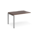 Adapt add on unit single 1200mm x 800mm - silver frame and walnut top