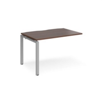 Adapt add on unit single 1200mm x 800mm - silver frame and walnut top