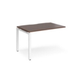 Adapt add on unit single 1200mm x 800mm - white frame and walnut top