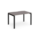 Adapt single desk 1200mm x 800mm - black frame and grey oak top