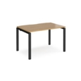 Adapt single desk 1200mm x 800mm - black frame and oak top