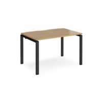 Adapt single desk 1200mm x 800mm - black frame and oak top