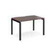 Adapt single desk 1200mm x 800mm - black frame and walnut top