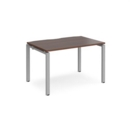 Adapt starter unit single 1200mm x 800mm - silver frame and walnut top