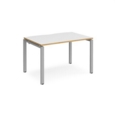 Adapt starter unit single 1200mm x 800mm - silver frame and white top with oak edging