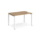 Adapt starter unit single 1200mm x 800mm - white frame and oak top