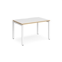 Adapt starter unit single 1200mm x 800mm - white frame and white top with oak edging