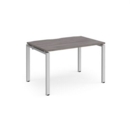Adapt single desk 1200mm x 800mm - silver frame and grey oak top
