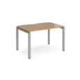Adapt single desk 1200mm x 800mm - silver frame and oak top