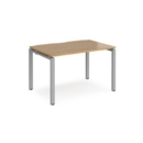 Adapt single desk 1200mm x 800mm - silver frame and oak top