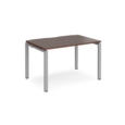 Adapt single desk 1200mm x 800mm - silver frame and walnut top