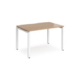 Adapt single desk 1200mm x 800mm - white frame and beech top