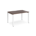 Adapt single desk 1200mm x 800mm - white frame and walnut top