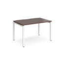 Adapt single desk 1200mm x 800mm - white frame and walnut top
