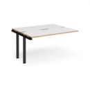 Adapt add on unit single 1400mm x 1200mm - black frame and white top with oak edging